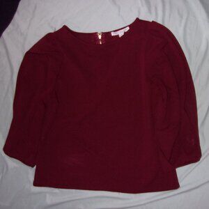 size extra small womens shirt maroon casual dress blouse